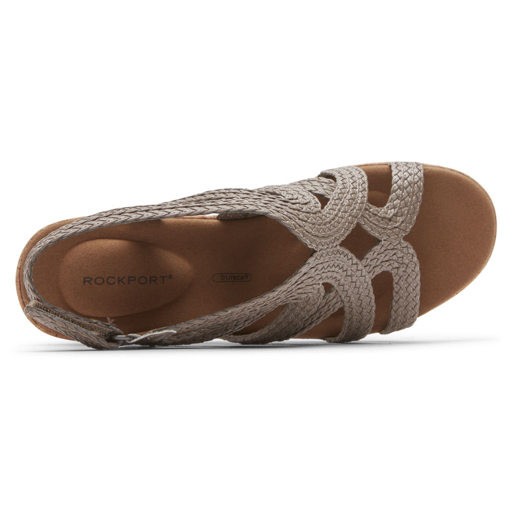 Sandálias Rockport Mulher Cinzentas - Briah Braided - 13296LBGQ